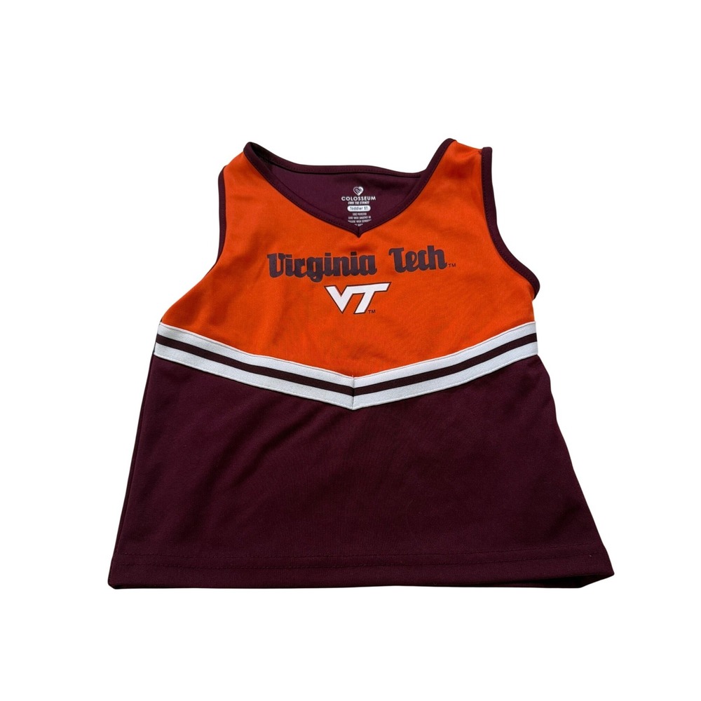 Colosseum Virginia Tech Cheer Top 5T Maroon Orange Hokies Game Day Apparel